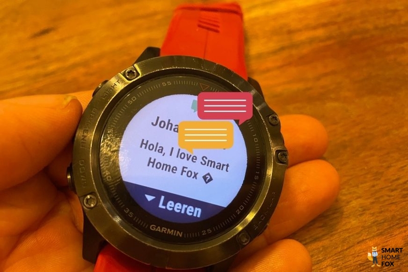 Входящее сообщение на часах Garmin Fenix 5X Plus.
